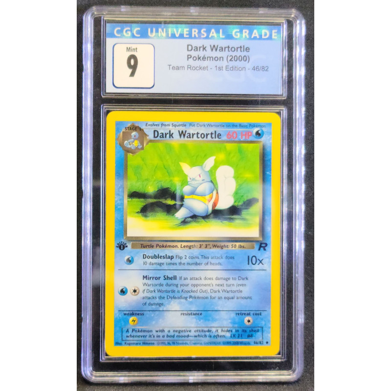 Dark Wartortle - 46/82 - CGC 9 Mint - Uncommon 1st Edition (Team Rocket)